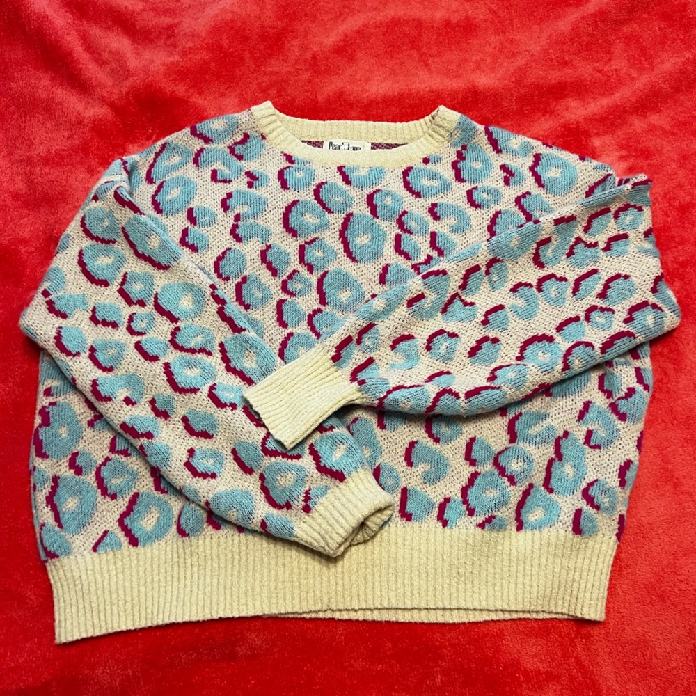 Peach Love California Cheetah Print Sweater
